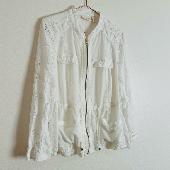 Chico’s Easy Eyelet Utility Jacket Boho - Picture 6 of 9